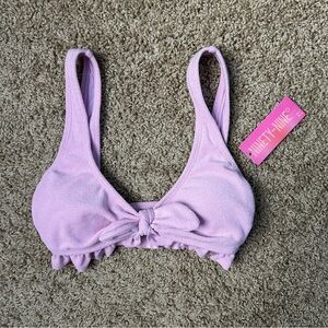 W NWT Orchid Ninety Nine Kohls Ruffle Tie Bralette Swim Top Size XS |A51